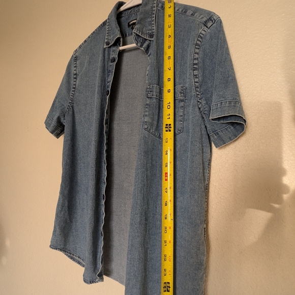 Express Mens XS Short sleeve Denim Button Up - Picture 6 of 8